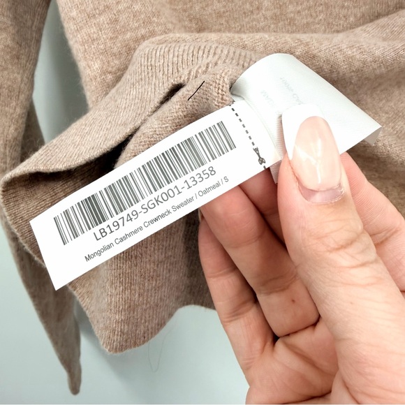 QUINCE Mongolian Cashmere Crewneck Sweater Oatmeal NWT - Picture 8 of 8